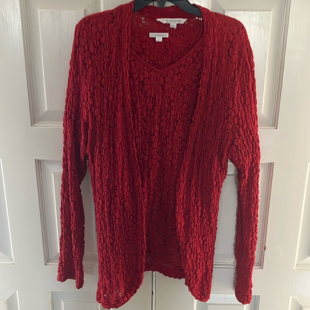 Large red knit sweater set
